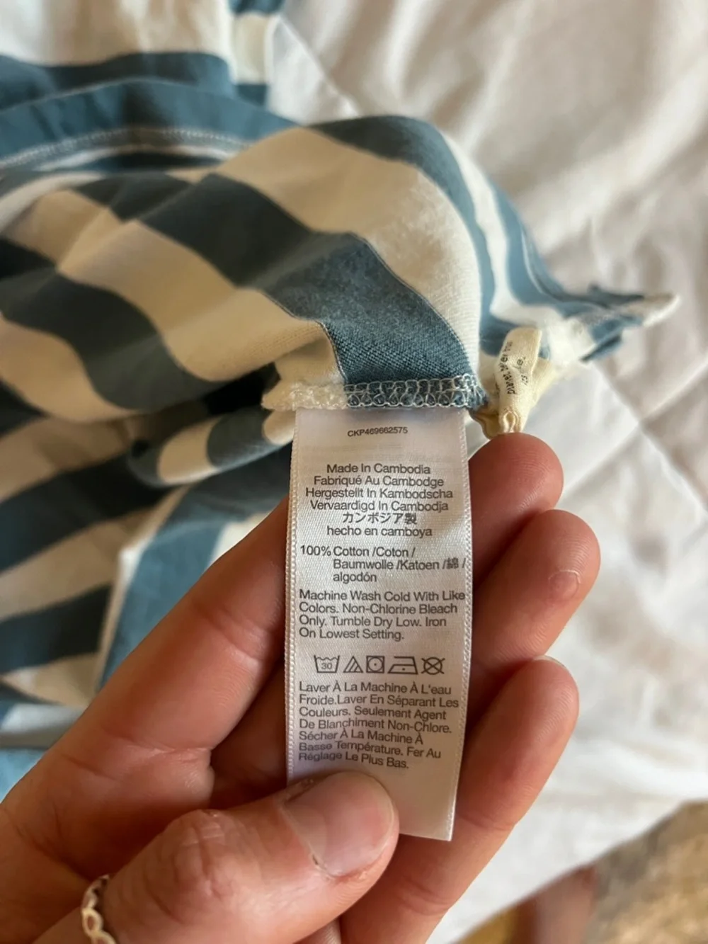 Madewell Blue and White Striped Polo Top size XS - Picture 3 of 5